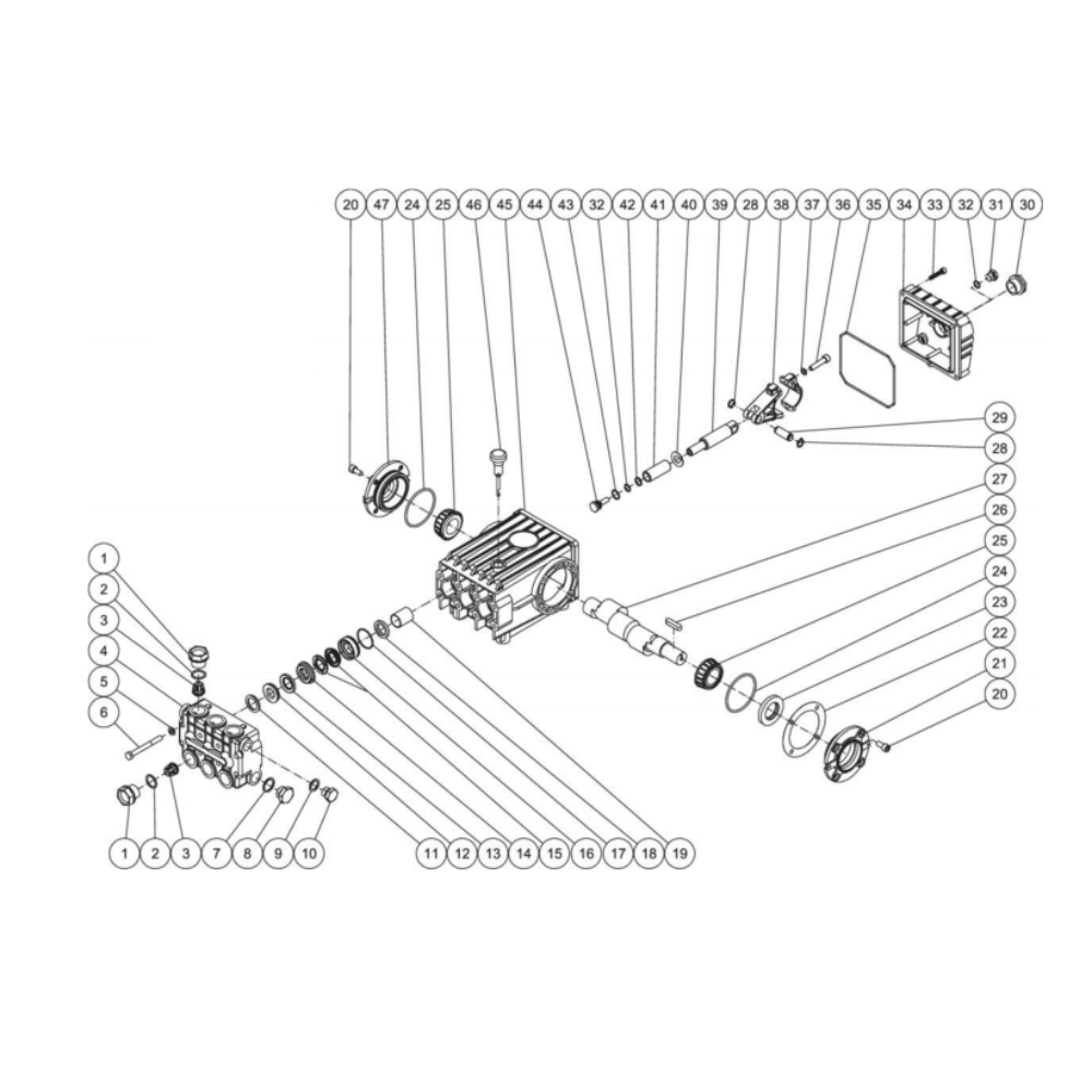 Pump Diagram and Parts List for HDC-3005-0K6G  Mi-T-M Pressure Washer