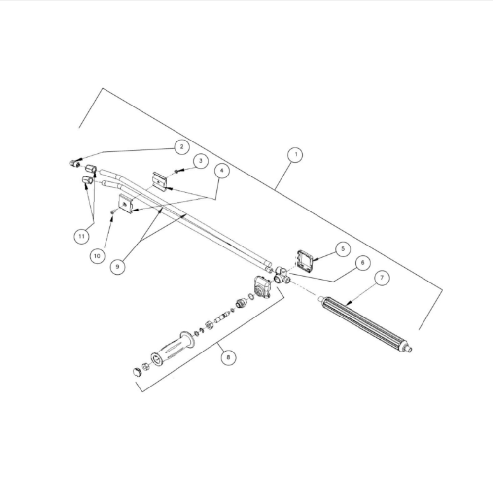 Dual Lance Diagram and Parts List for HS-3006-0MDK  Mi-T-M Pressure Washer