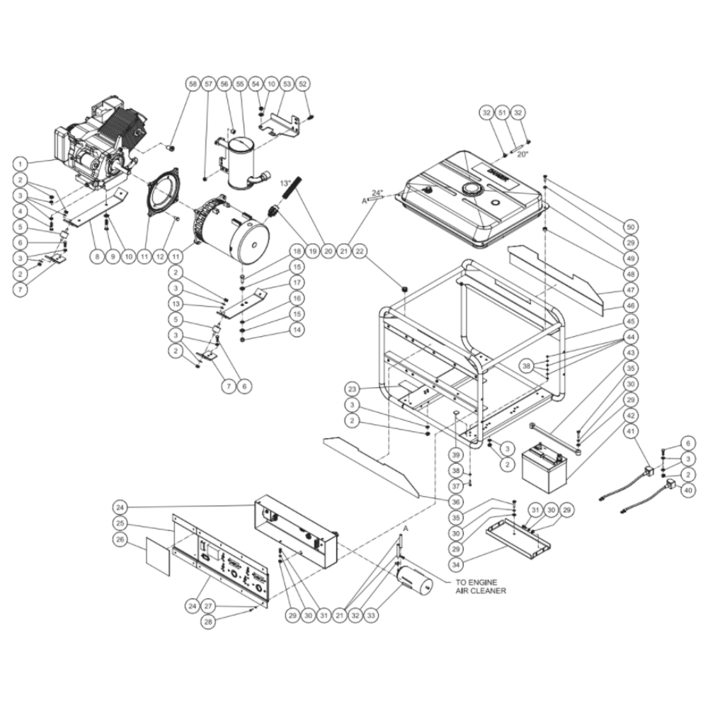 Frame Diagram and Parts List for GEN-8000-0MK0  Mi-T-M Generator
