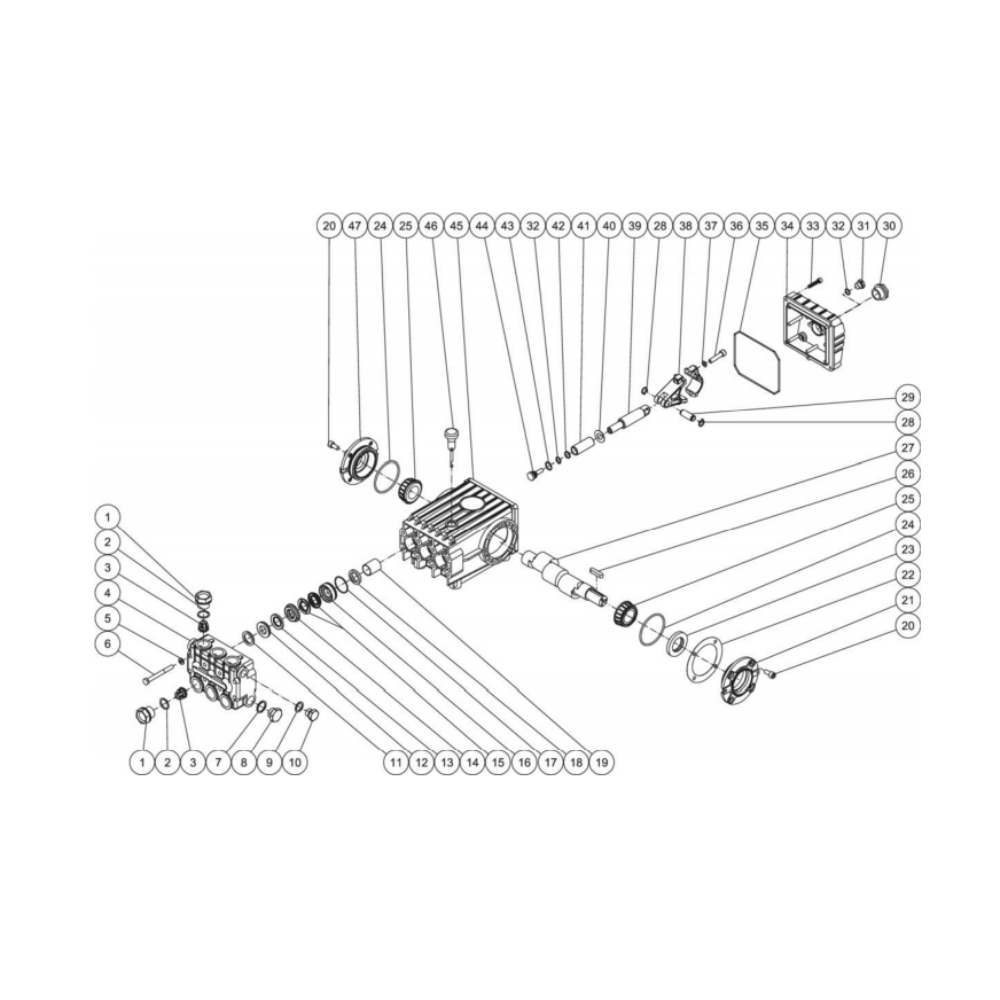 Pump Diagram and Parts List for HG-1805-1230  Mi-T-M Pressure Washer