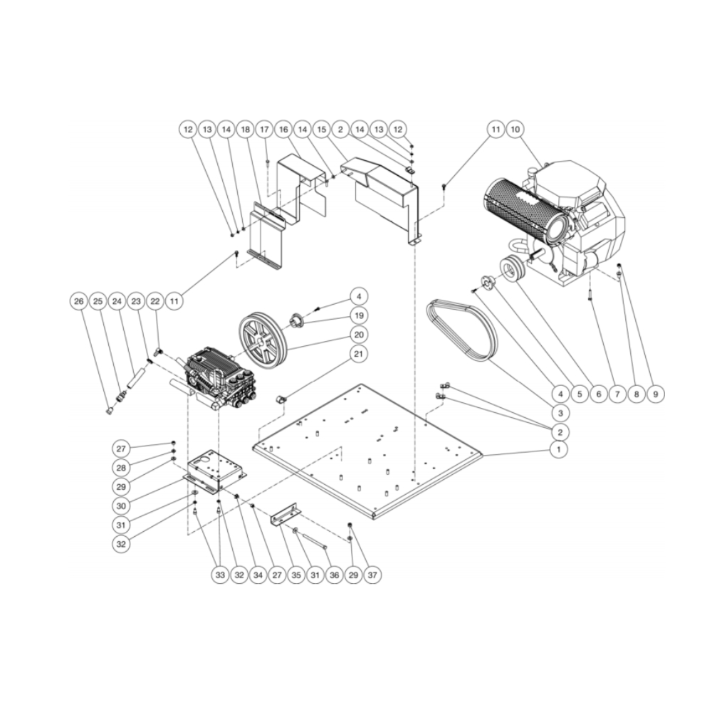 Isolation Plate Diagram and Parts List for HDC-3005-0K6G  Mi-T-M Pressure Washer