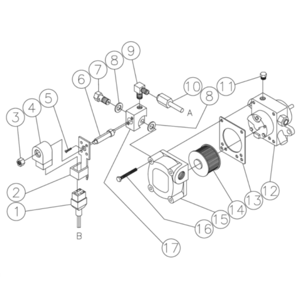 Fuel Pump/Solenoid Diagram and Parts List for HHS-3004-0E9A  Mi-T-M Pressure Washer