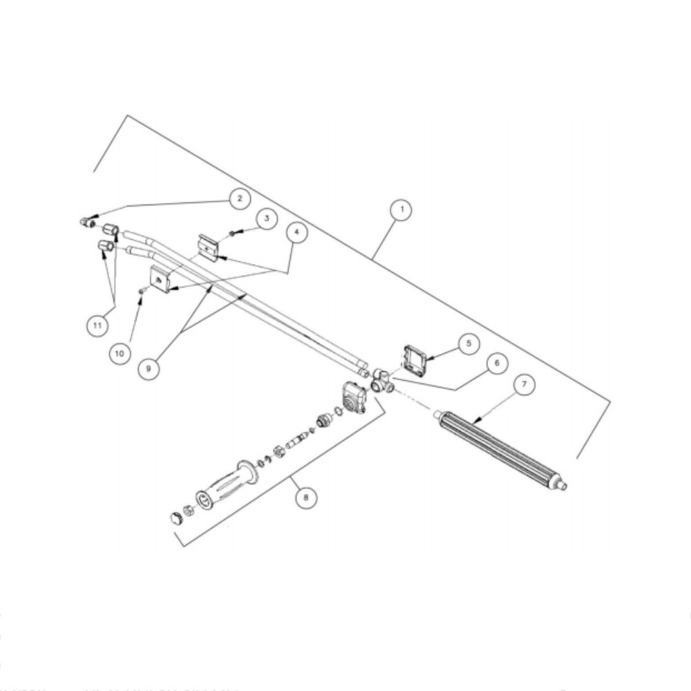 Dual Lance Diagram and Parts List for HG-2004-3208  Mi-T-M Pressure Washer