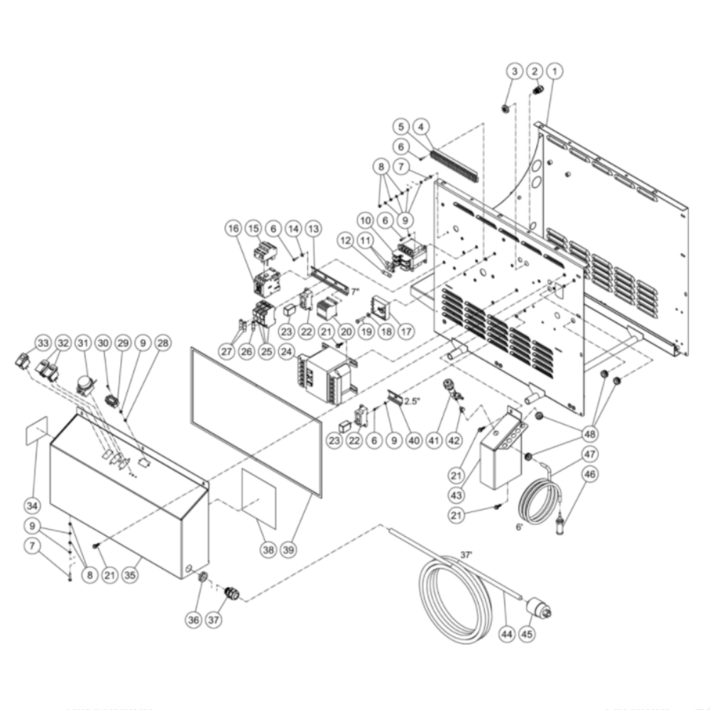 Electric Box Diagram and Parts List for HHS-3005-2E4G  Mi-T-M Pressure Washer