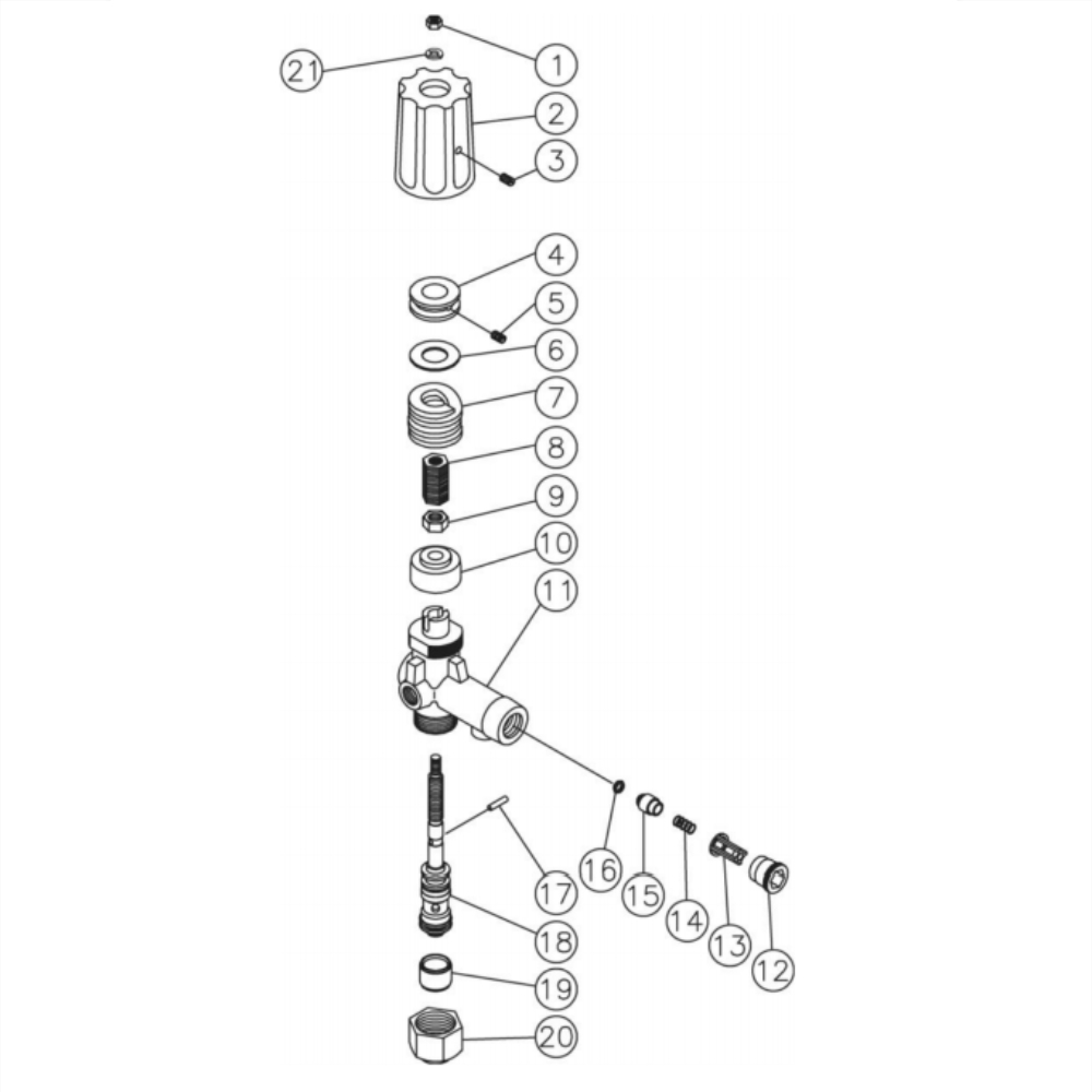 Unloader Diagram and Parts List for HG-3004-3460  Mi-T-M Pressure Washer