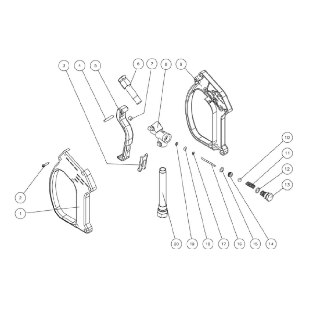 Gun Diagram and Parts List for HDS-3506-0H6G  Mi-T-M Pressure Washer