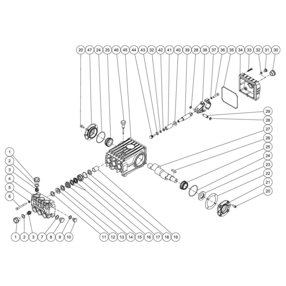 Pump Diagram and Parts List for HVS-3006-0R7G  Mi-T-M Pressure Washer