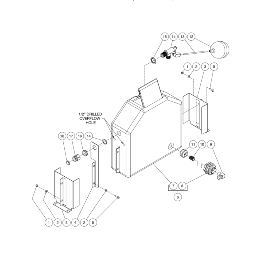 Float Tank Diagram and Parts List for HDC-3505-1H6G  Mi-T-M Pressure Washer