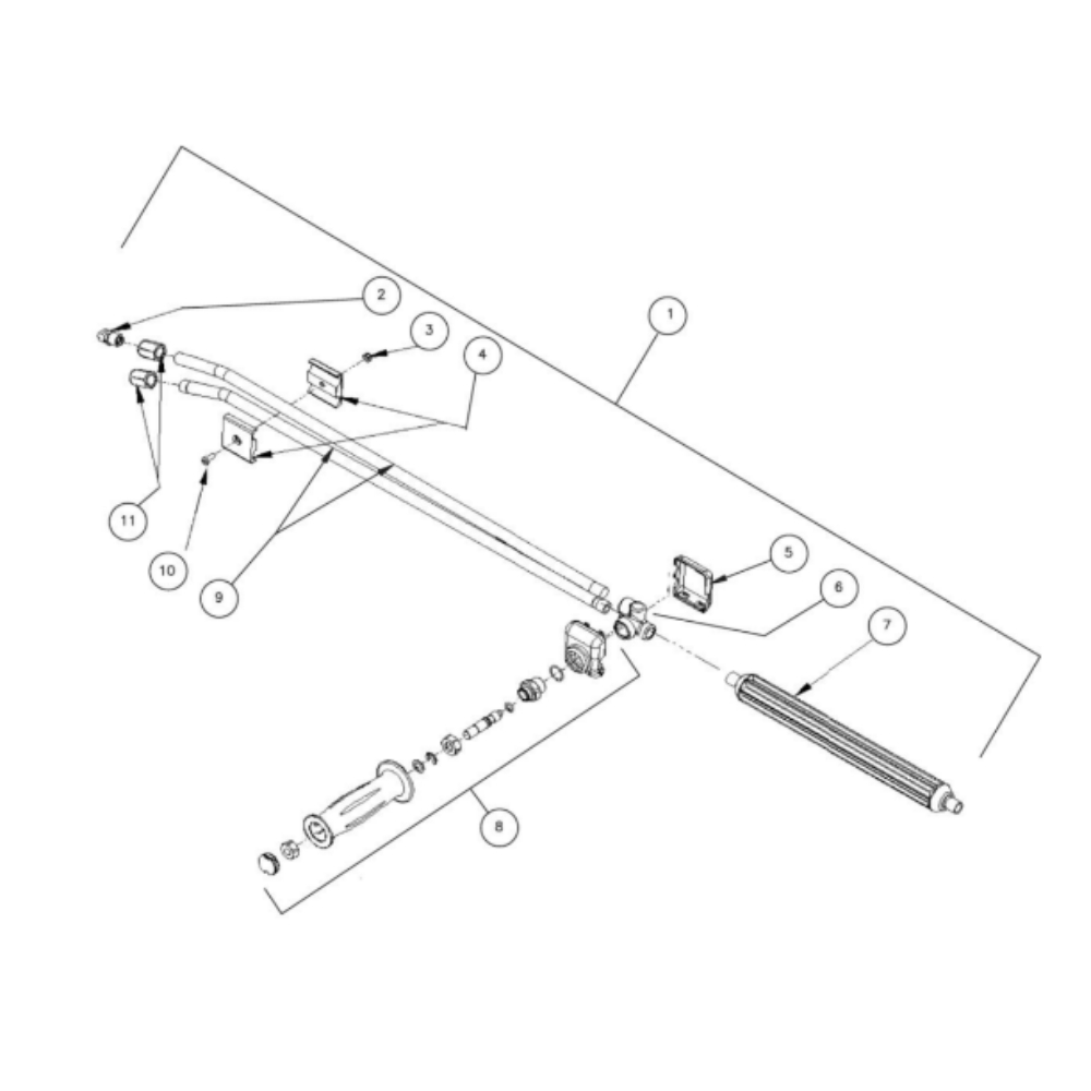 Dual Lance Diagram and Parts List for HHD-3004-0E3G  Mi-T-M Pressure Washer