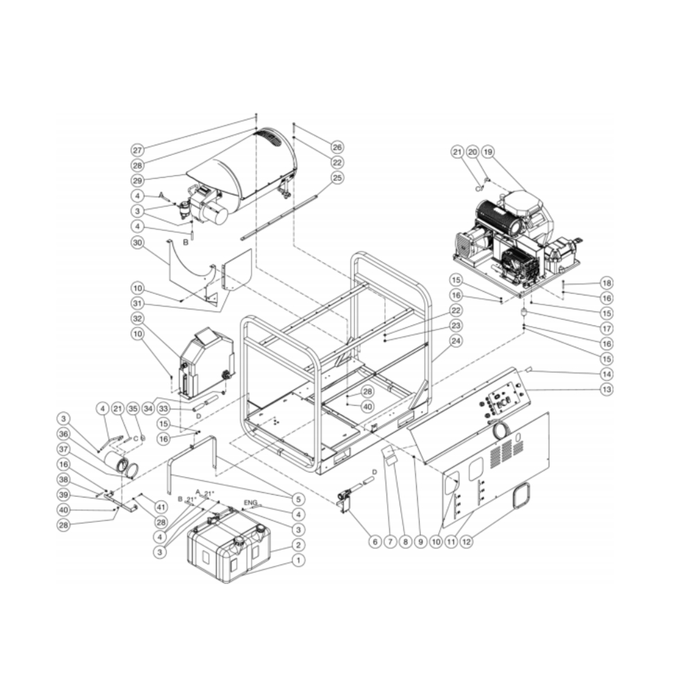 Unit Diagram and Parts List for HDS-4005-2H6G  Mi-T-M Pressure Washer