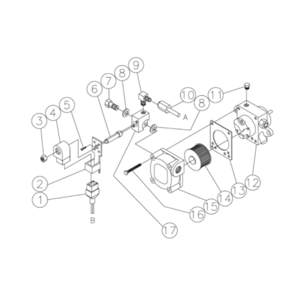 Fuel Pump/Solenoid Diagram and Parts List for HHD-3004-0E8G  Mi-T-M Pressure Washer