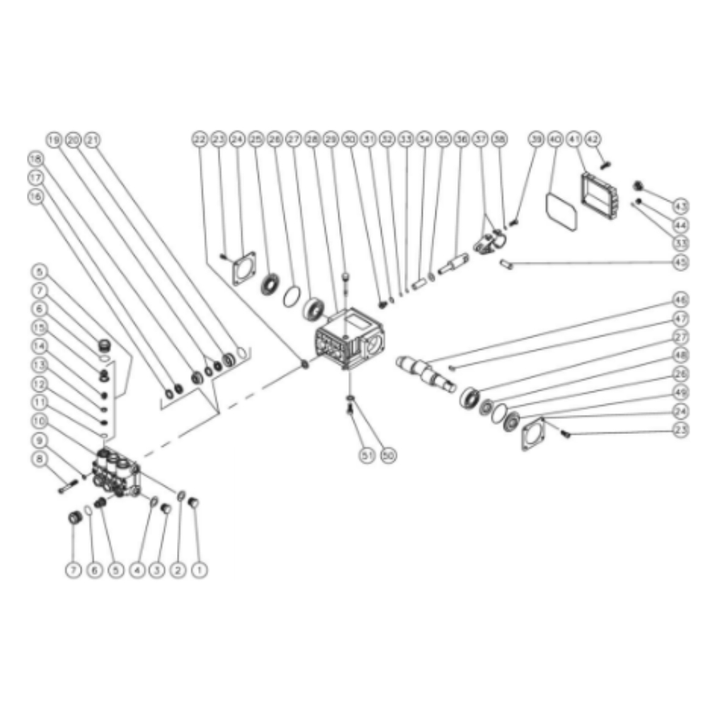 Pump Diagram and Parts List for HHD-1003-0E1G  Mi-T-M Pressure Washer