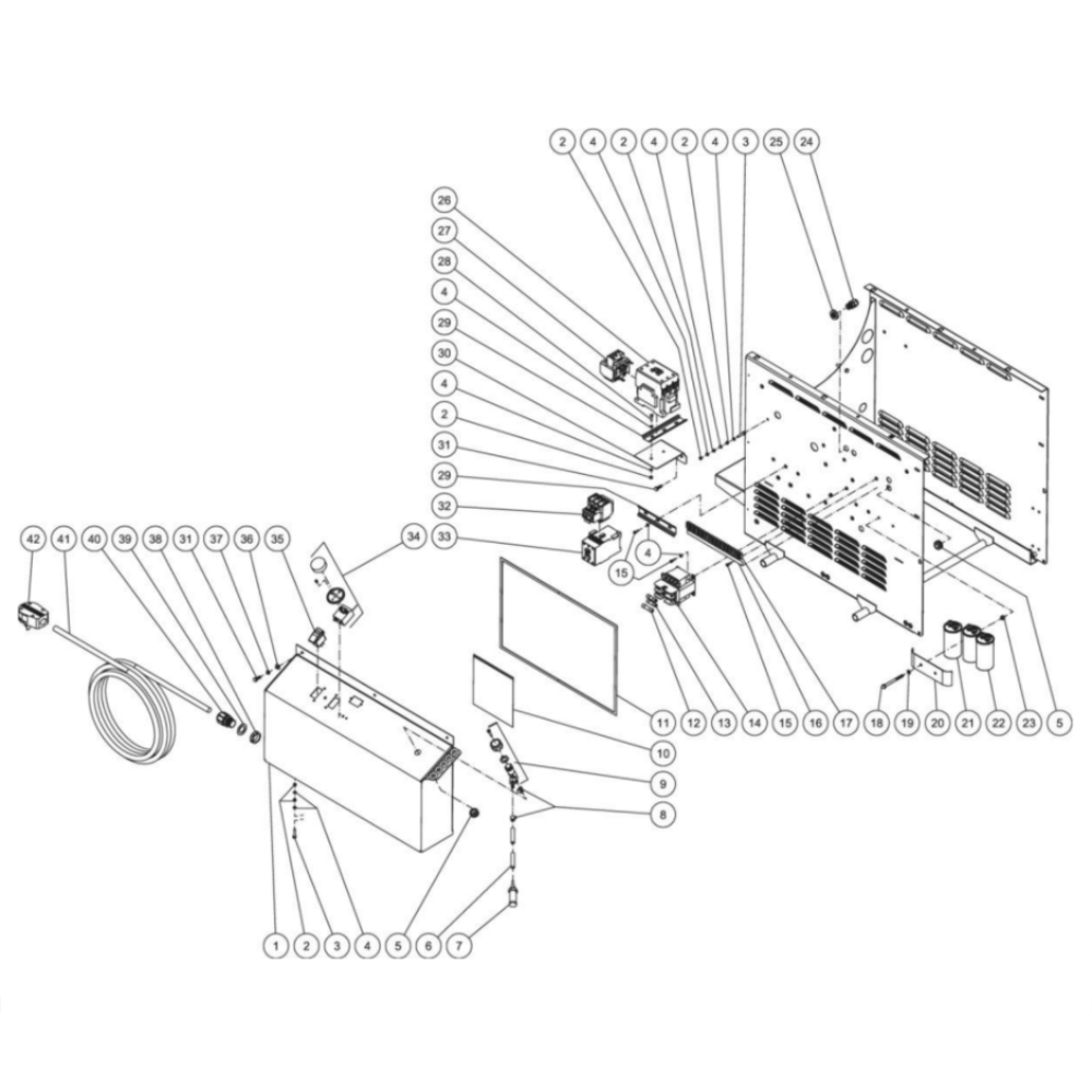 Electric Box Diagram and Parts List for HHS-3004-1E8G  Mi-T-M Pressure Washer