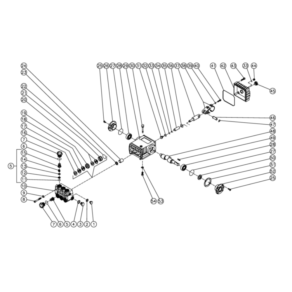 Pump Diagram and Parts List for HG-2205-0M10  Mi-T-M Pressure Washer