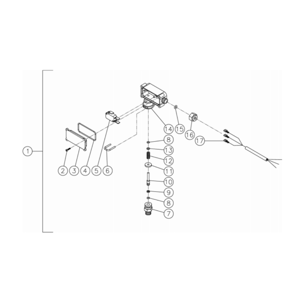 Pressure Switch Diagram and Parts List for HDS-4005-1K6G  Mi-T-M Pressure Washer