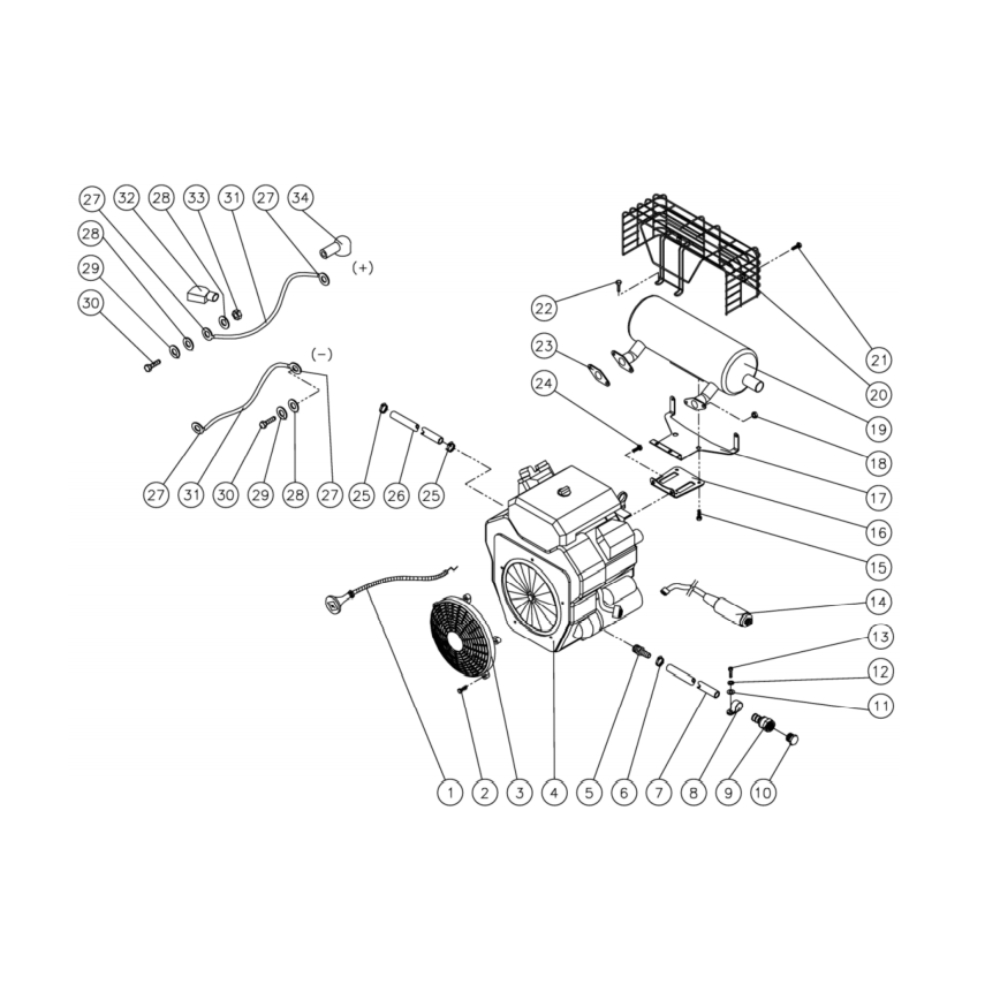 Engine Diagram and Parts List for HS-3506-0MGK  Mi-T-M Pressure Washer