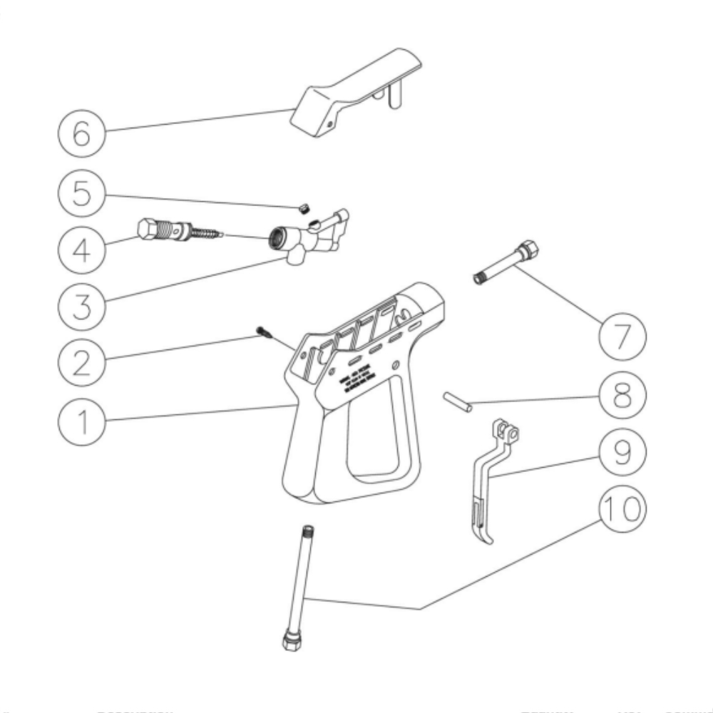 Gun Diagram and Parts List for HS-3006-0MDK  Mi-T-M Pressure Washer