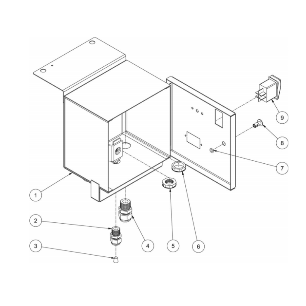 Electric Box Diagram and Parts List for HS-3506-1MGH  Mi-T-M Pressure Washer