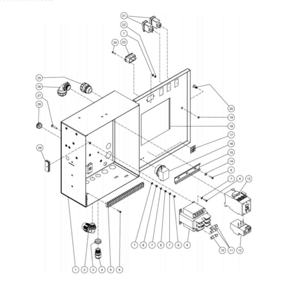 Electric Box Diagram and Parts List for HG-3004-3208  Mi-T-M Pressure Washer