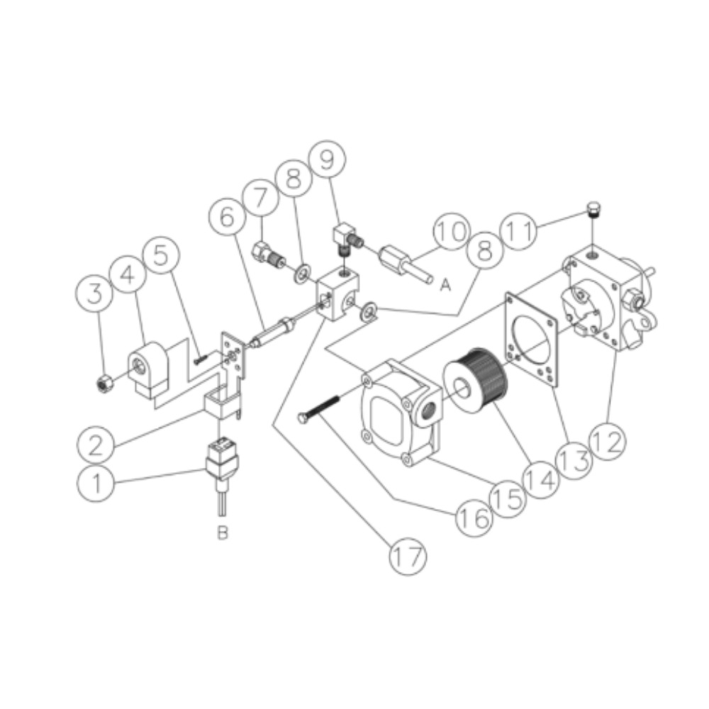 Fuel Pump/Solenoid Diagram and Parts List for HHD-3004-0E9G  Mi-T-M Pressure Washer