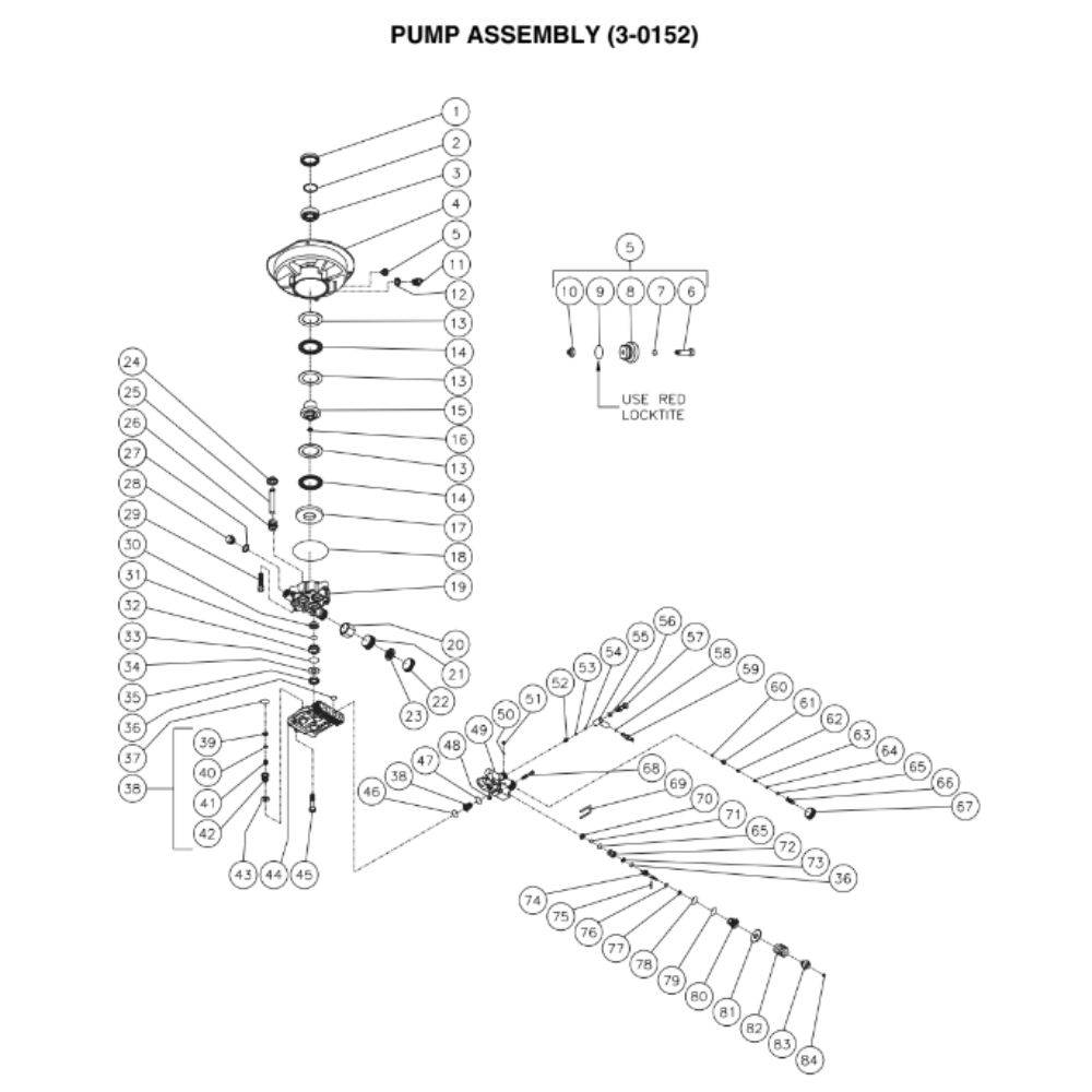 Pump Diagram and Parts List for CV-2100-0MBC-SN2  Mi-T-M Pressure Washer