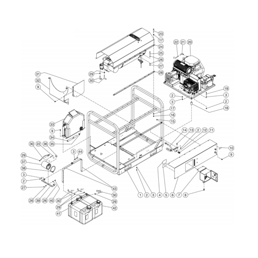 Unit Diagram and Parts List for HS-3504-0MGV  Mi-T-M Pressure Washer