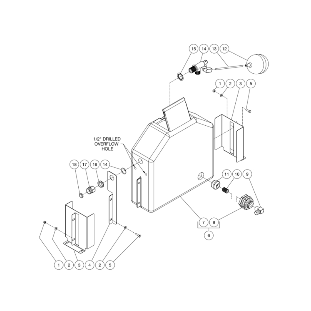 Float Tank Diagram and Parts List for HS-3005-0MGV  Mi-T-M Pressure Washer