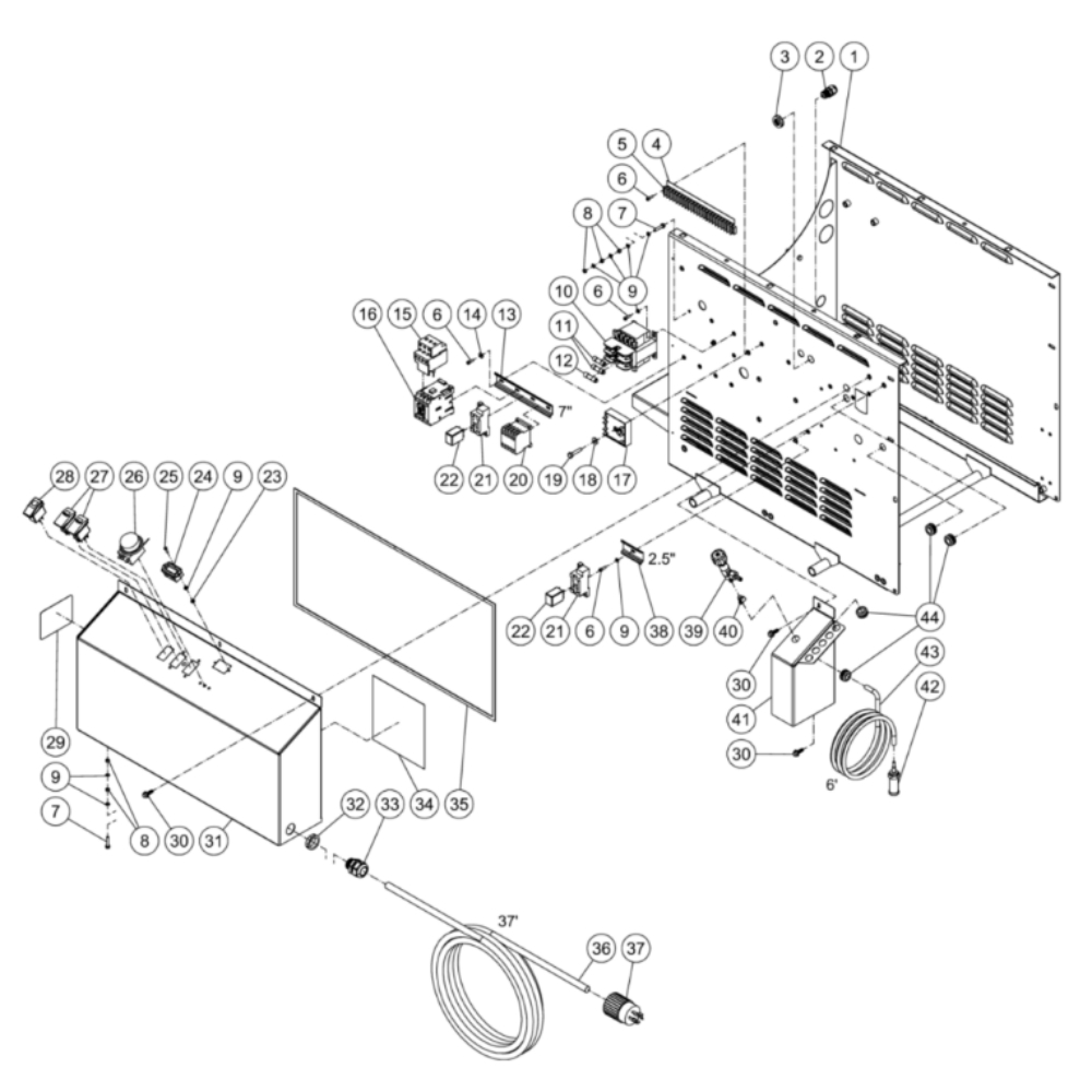 Electric Box Diagram and Parts List for HHS-3004-2E9G  Mi-T-M Pressure Washer
