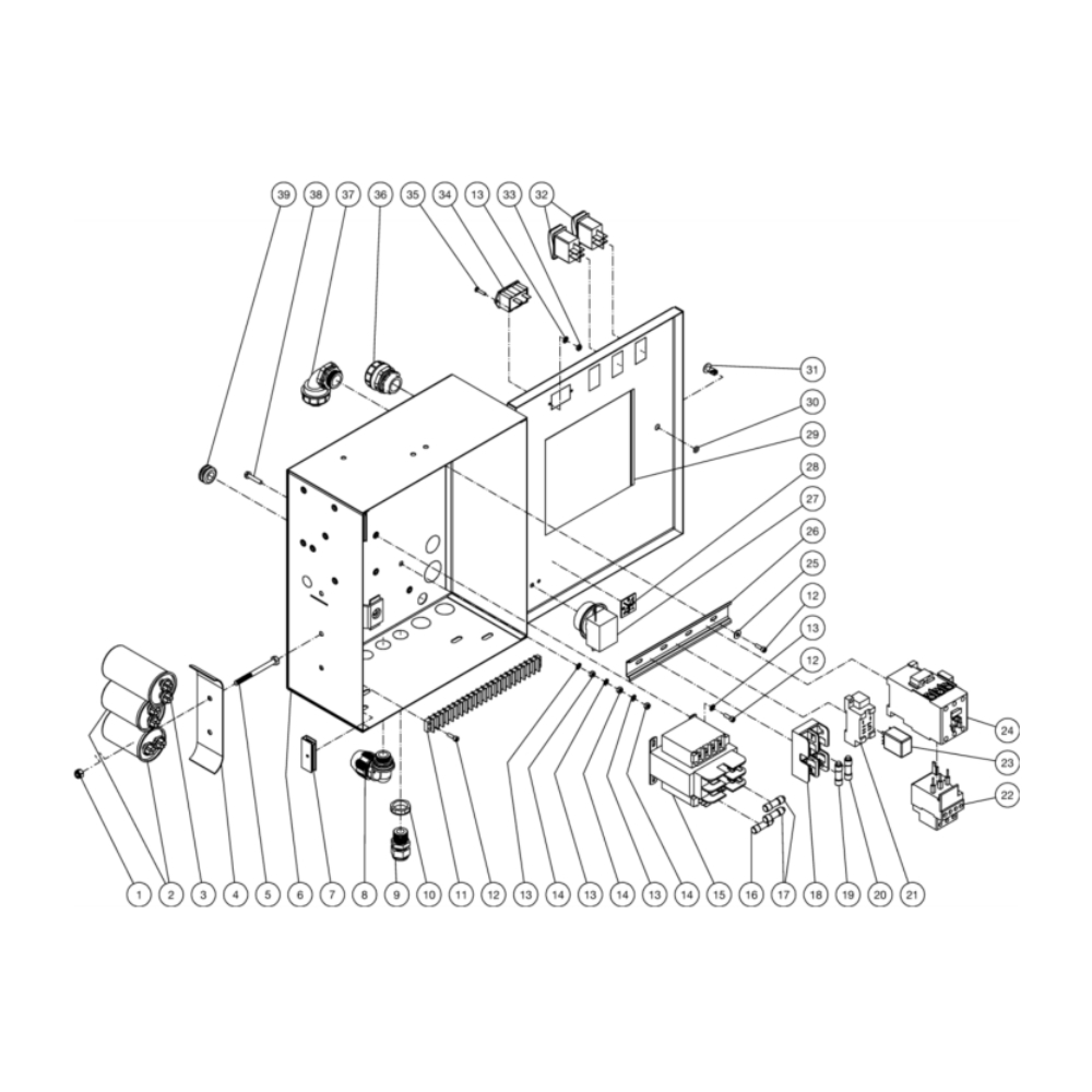 Electric Box Diagram and Parts List for HG-2004-1230  Mi-T-M Pressure Washer