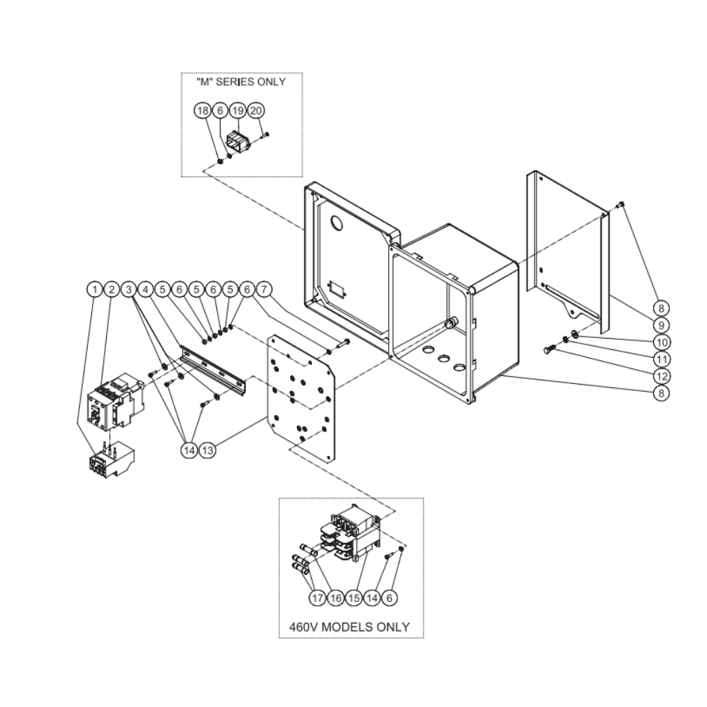 Starter Diagram and Parts List for ACS-46375-80HM  Mi-T-M Compressor