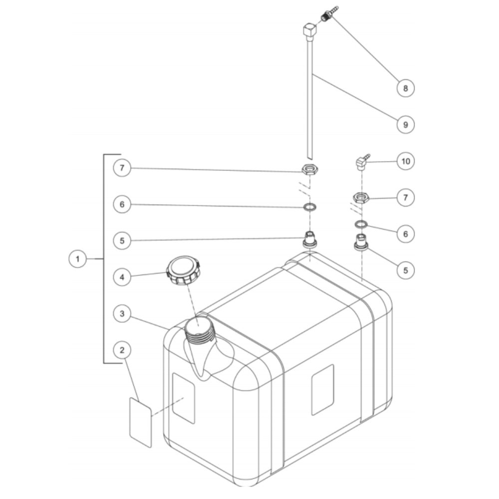 Burner Fuel Tank Diagram and Parts List for HDC-3505-1H6G  Mi-T-M Pressure Washer