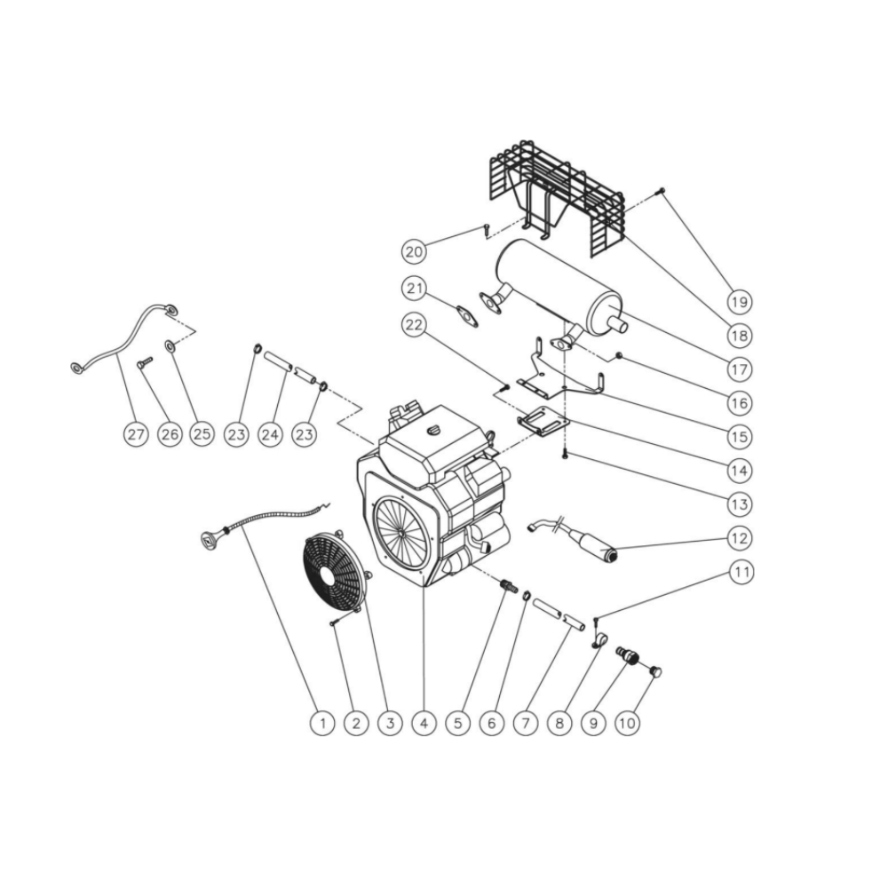 Engine Diagram and Parts List for HDS-4005-0K6G  Mi-T-M Pressure Washer