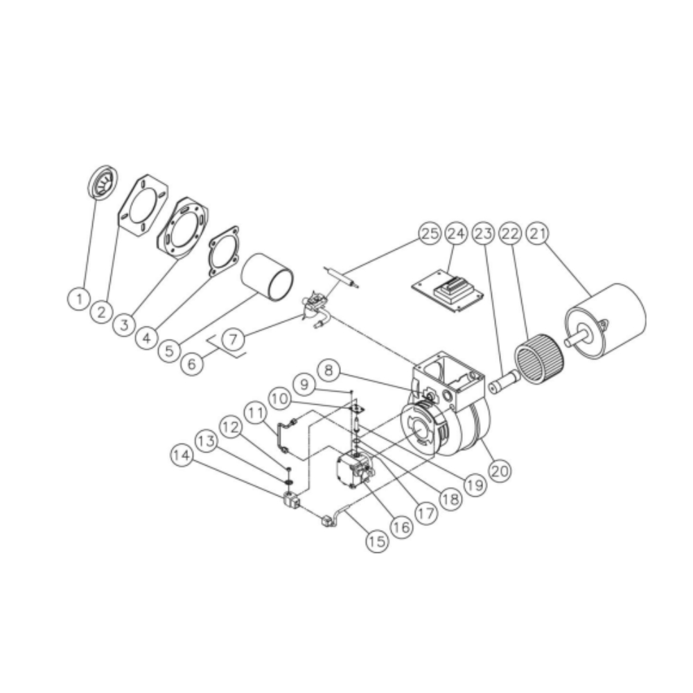 Burner Diagram and Parts List for HDS-3505-0V6G  Mi-T-M Pressure Washer