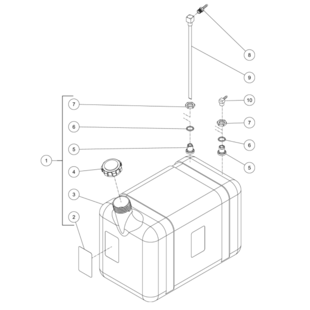 Burner Fuel Tank Diagram and Parts List for HDC-3505-0B7G  Mi-T-M Pressure Washer