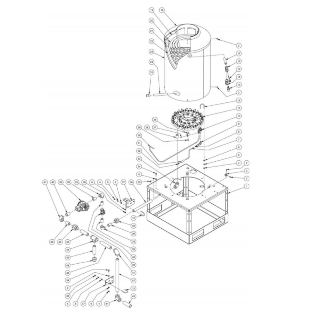 Burner Diagram and Parts List for HG-3004-1230  Mi-T-M Pressure Washer