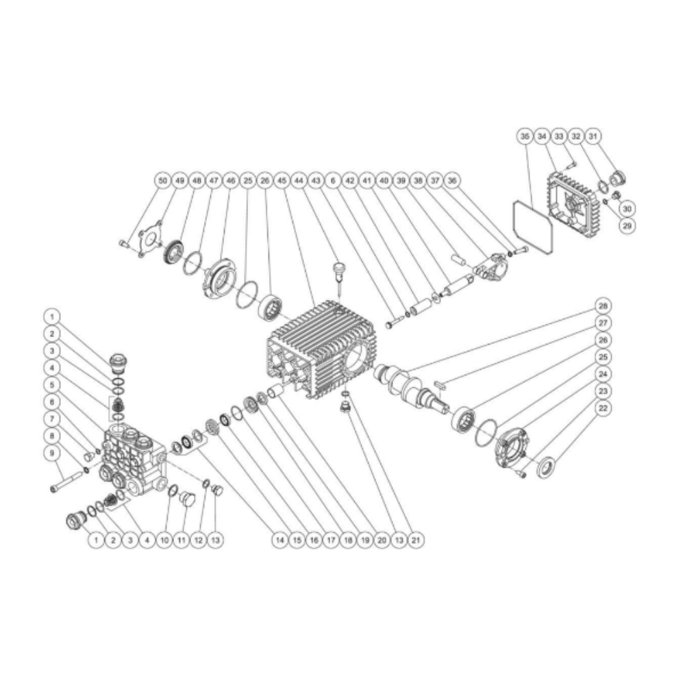 Pump Diagram and Parts List for HDS-3008-1H6G  Mi-T-M Pressure Washer