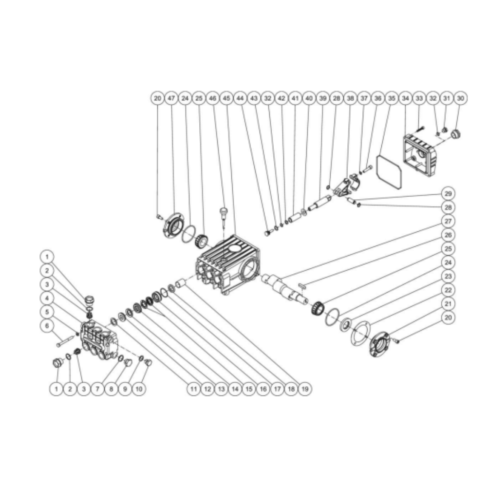 Pump Diagram and Parts List for HDS-3006-0R7G  Mi-T-M Pressure Washer