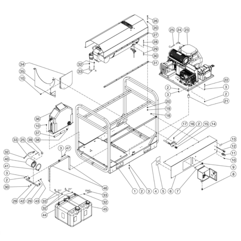 Unit Diagram and Parts List for HVS-3006-0R7G  Mi-T-M Pressure Washer