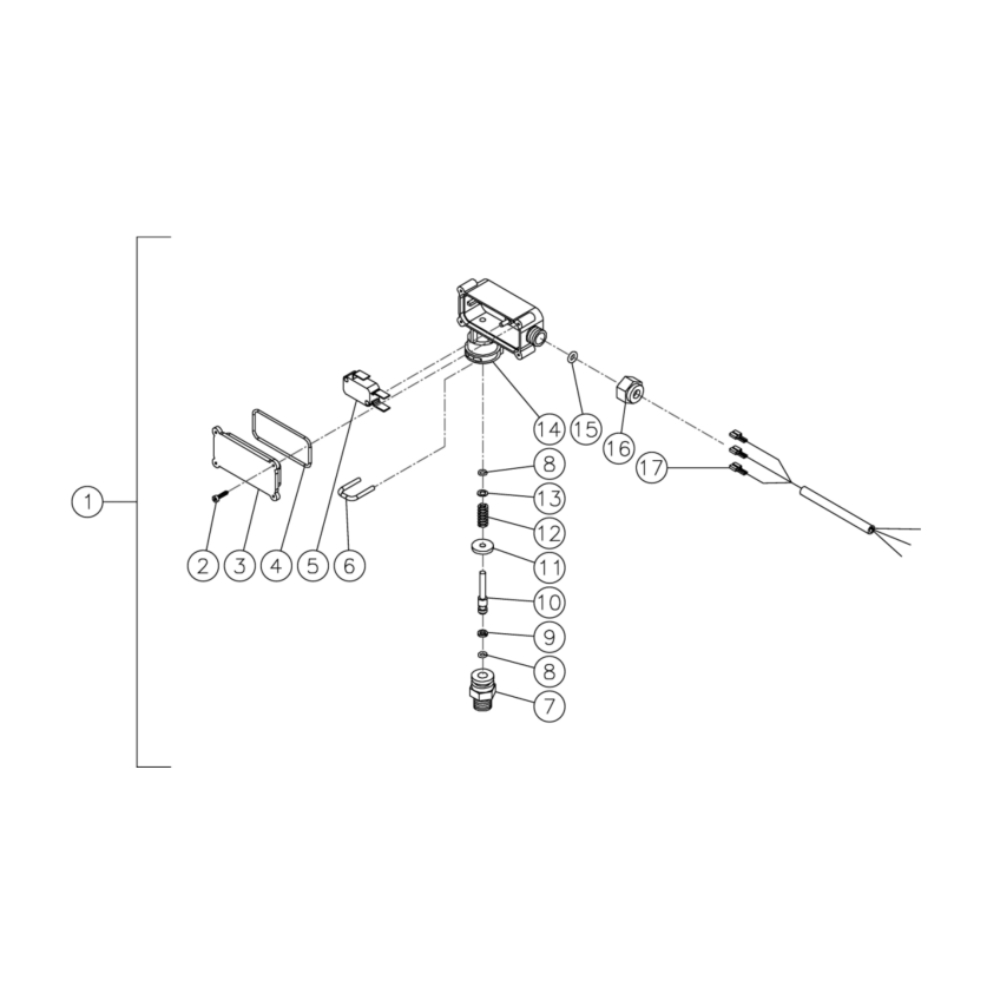 Pressure Switch Diagram and Parts List for HG-1805-1230  Mi-T-M Pressure Washer