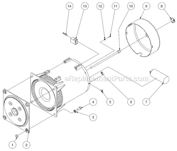 Alternator Assembly Diagram and Parts List for GEN-3000-0MH0  Mi-T-M Generator