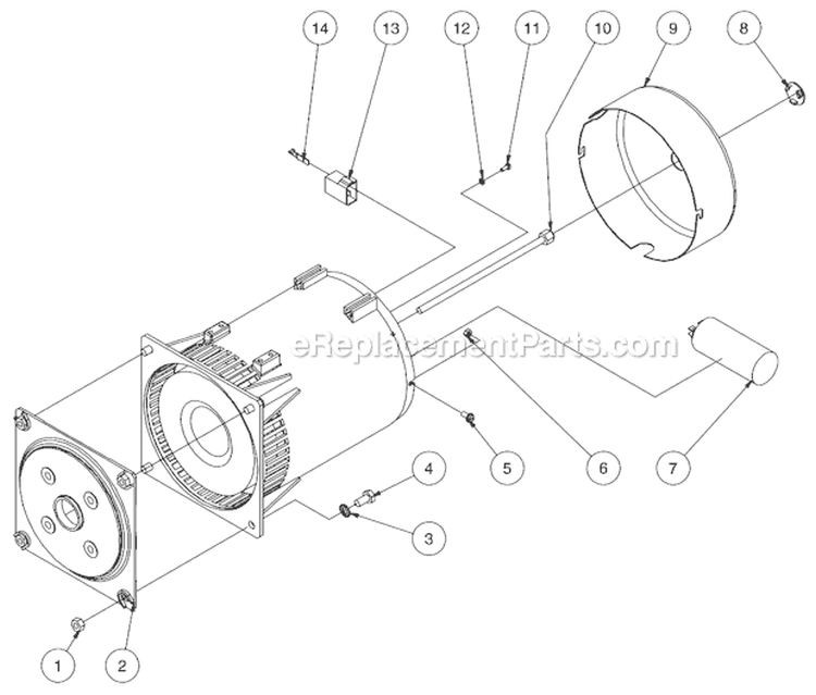Alternator Assembly Diagram and Parts List for GEN-3000-1MH0  Mi-T-M Generator
