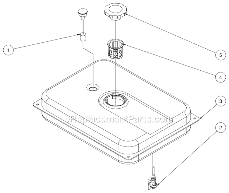 Fuel Tank Assembly Diagram and Parts List for GEN-3000-1MH0  Mi-T-M Generator