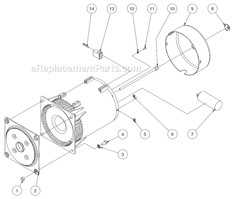Alternator Assembly Diagram and Parts List for GEN-4000-0MS0  Mi-T-M Generator