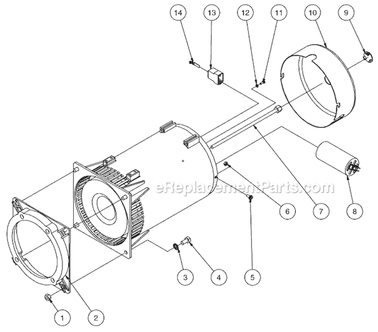 Alternator Assembly Diagram and Parts List for GEN-6000-0MH0  Mi-T-M Generator