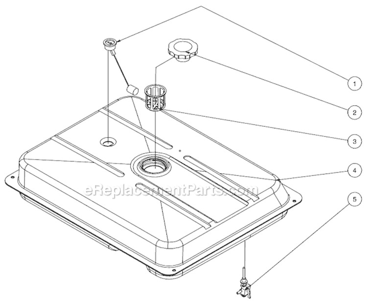 Fuel Tank Assembly Diagram and Parts List for GEN-6000-0MH0  Mi-T-M Generator
