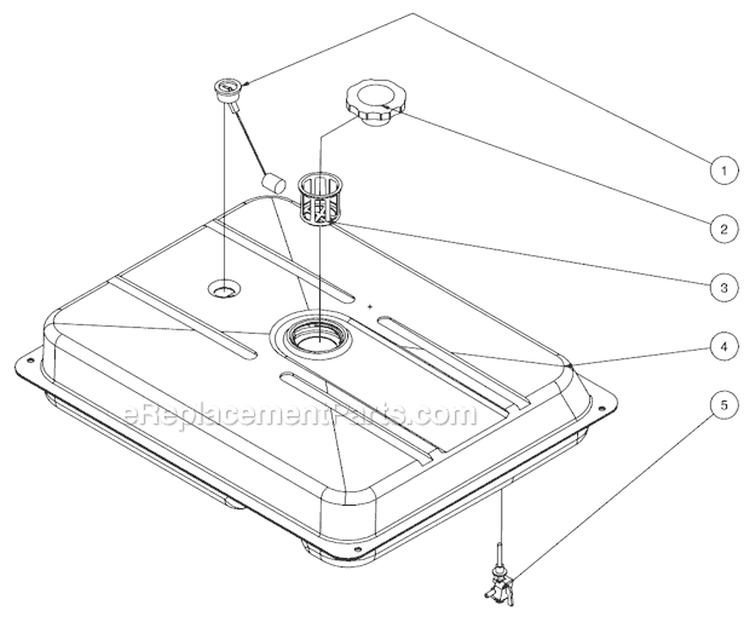 Fuel Tank Assembly Diagram and Parts List for GEN-6000-0MHE  Mi-T-M Generator