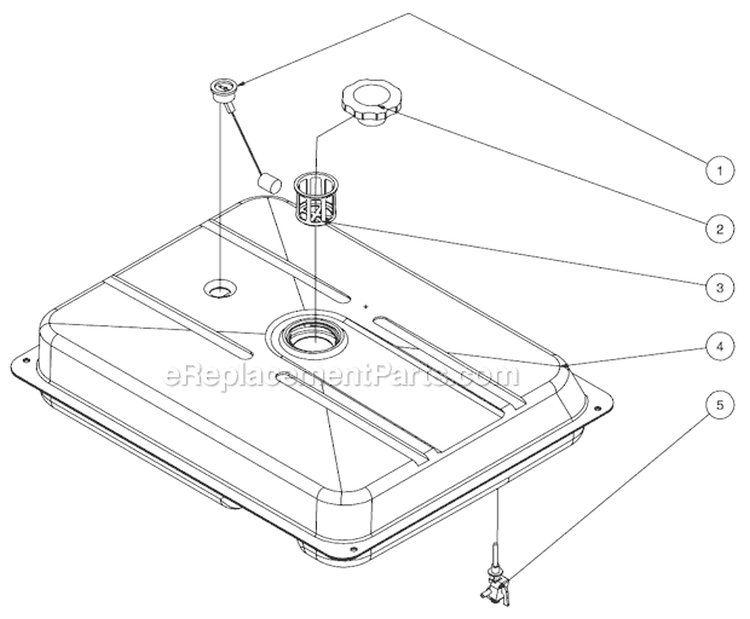 Fuel Tank Assembly Diagram and Parts List for GEN-6000-0MS0  Mi-T-M Generator