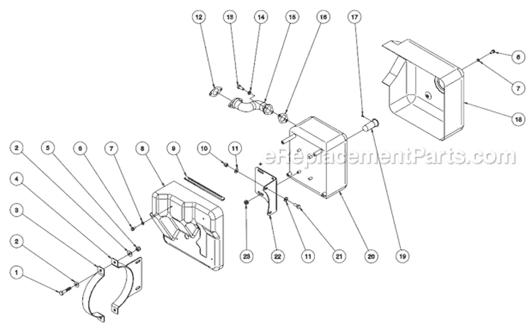 Muffler Assembly Before S/N 40031734 Diagram and Parts List for GEN-6000-0MS0  Mi-T-M Generator