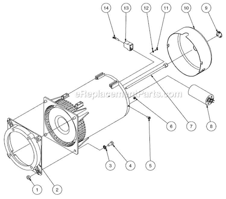 Alternator Assembly Diagram and Parts List for GEN-6000-0MSE  Mi-T-M Generator