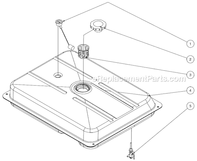 Fuel Tank Assembly Diagram and Parts List for GEN-6000-0MSE  Mi-T-M Generator